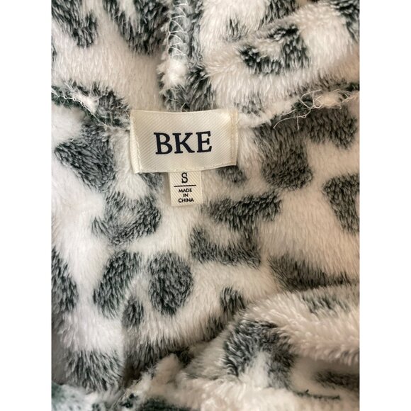 BKE Buckle Women Size Small White & Green Leopard Print Fleece Hoodie Sweatshirt - Picture 6 of 8